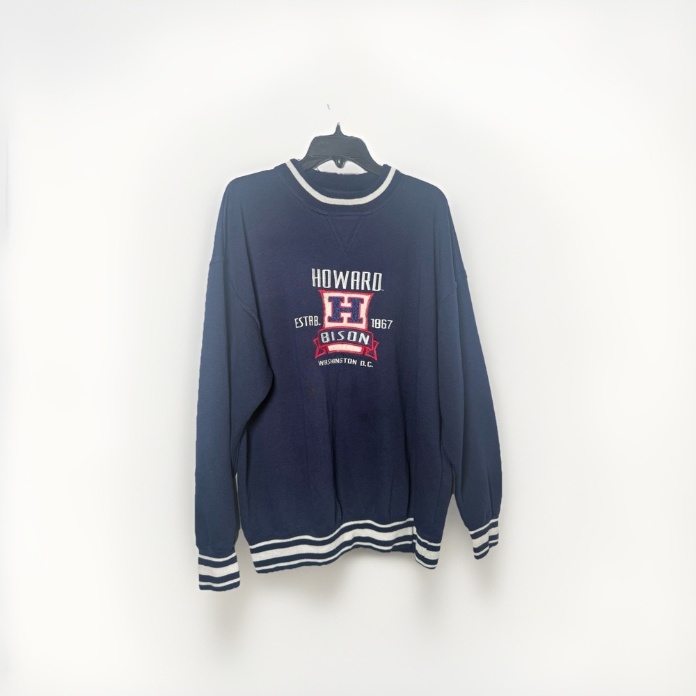 Vintage Howard University Bison Crewneck Sweatshirt Size Large‎ 80s 90s HBCU
